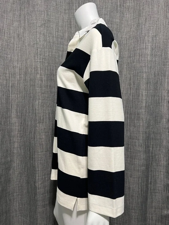 Anthropologie DOLAN Long-Sleeve Rugby Mini Dress Black White XSP - Picture 7 of 12